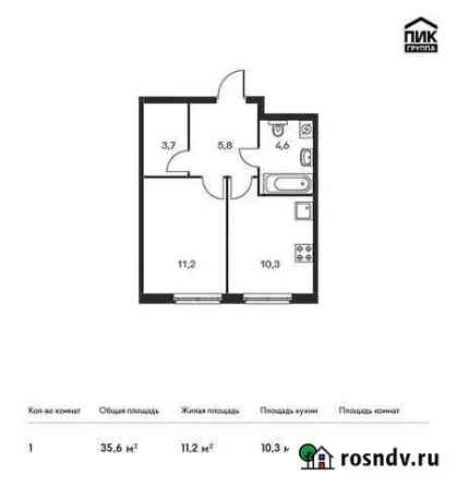 1-комнатная квартира, 35.6 м², 11/23 эт. на продажу в Москве Москва