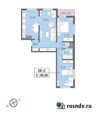 3-комнатная квартира, 66.3 м², 11/13 эт. на продажу в Санкт-Петербурге Санкт-Петербург