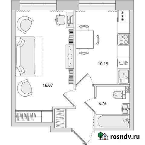 1-комнатная квартира, 33.1 м², 1/17 эт. на продажу в Санкт-Петербурге Санкт-Петербург