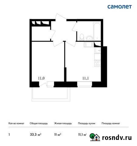 1-комнатная квартира, 33.3 м², 9/17 эт. на продажу в Красногорске Московской области Красногорск - изображение 1