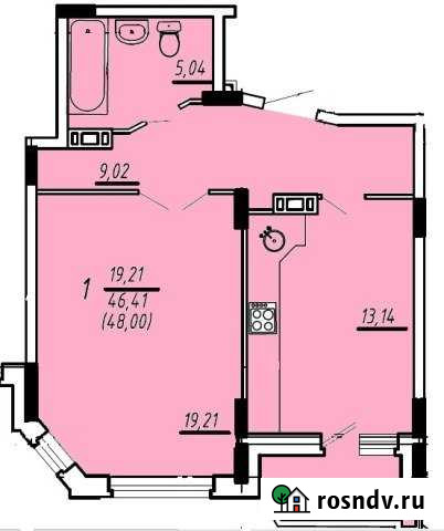 1-комнатная квартира, 47.6 м², 15/16 эт. на продажу в Брянске Брянск - изображение 1