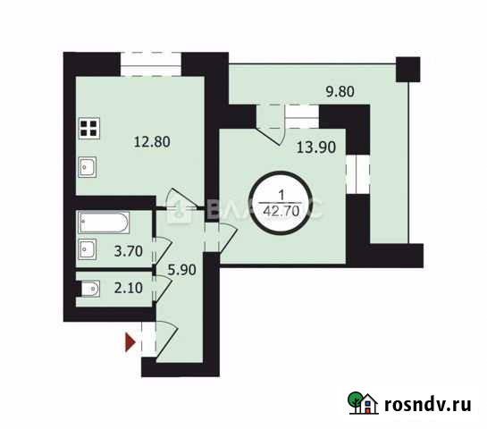 1-комнатная квартира, 42.7 м², 8/15 эт. на продажу во Владимире Владимир - изображение 1