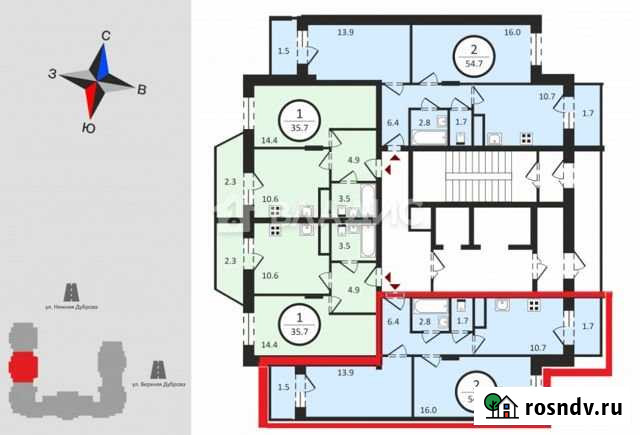2-комнатная квартира, 54.7 м², 11/17 эт. на продажу во Владимире Владимир - изображение 1