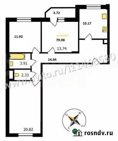 3-комнатная квартира, 80 м², 4/18 эт. на продажу во Владимире Владимир - изображение 1