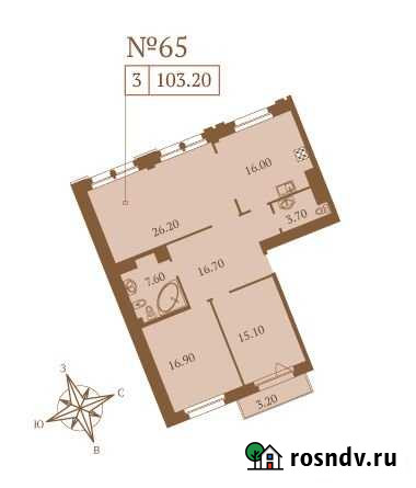 3-комнатная квартира, 103.2 м², 7/7 эт. на продажу в Санкт-Петербурге Санкт-Петербург - изображение 1