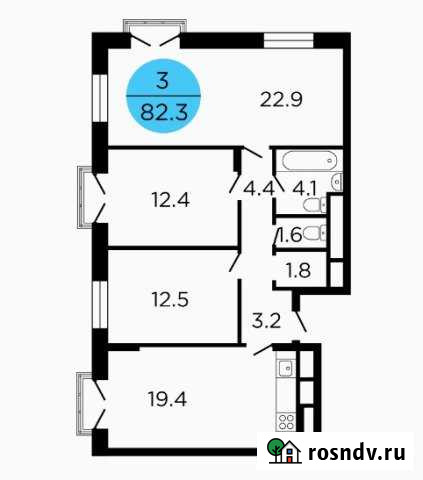 3-комнатная квартира, 82.5 м², 19/29 эт. на продажу в Москве Москва - изображение 1