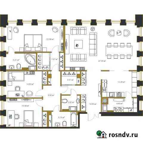 3-комнатная квартира, 167.2 м², 12/20 эт. на продажу в Санкт-Петербурге Санкт-Петербург