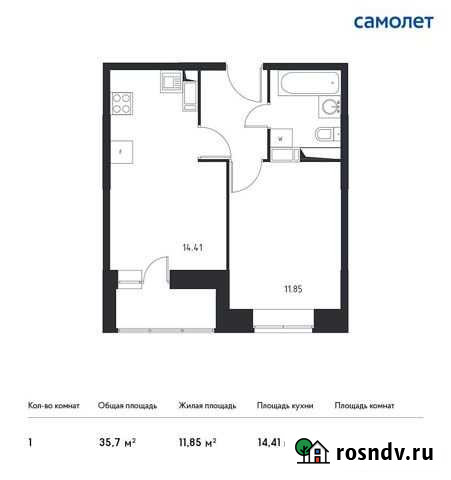 1-комнатная квартира, 35.7 м², 17/17 эт. на продажу в Видном Видное - изображение 1