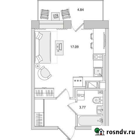 Квартира-студия, 30.2 м², 15/18 эт. на продажу в Мурино Мурино - изображение 1