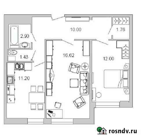 2-комнатная квартира, 56 м², 5/26 эт. на продажу в Санкт-Петербурге Санкт-Петербург