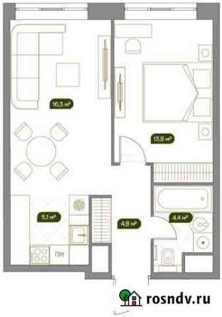 2-комнатная квартира, 44.4 м², 2/14 эт. на продажу в Москве Москва
