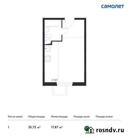 Квартира-студия, 25.7 м², 1/17 эт. на продажу в Томилино Томилино - изображение 1