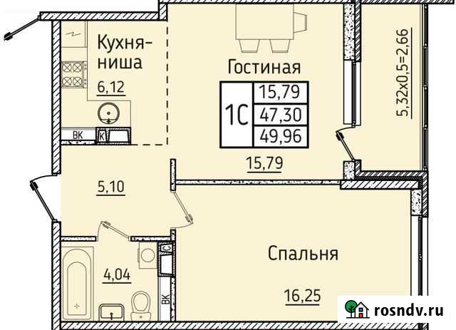 1-комнатная квартира, 50 м², 7/19 эт. на продажу в Новороссийске Новороссийск - изображение 1