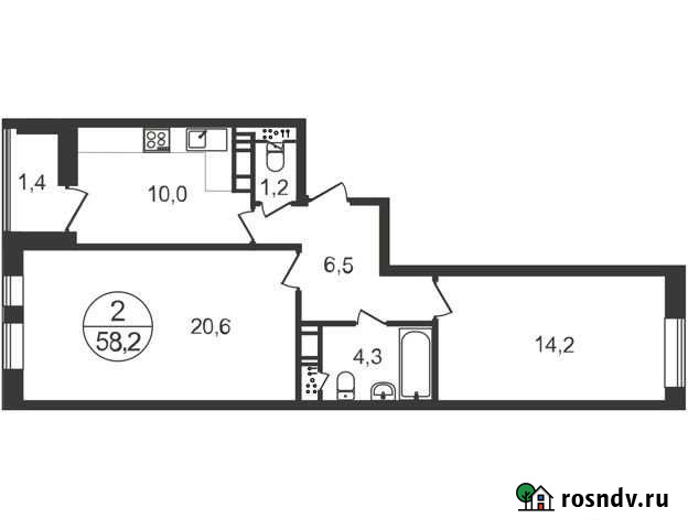 2-комнатная квартира, 58.2 м², 15/17 эт. на продажу в Балашихе Балашиха - изображение 1