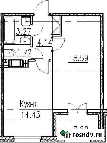 1-комнатная квартира, 44 м², 3/8 эт. на продажу в Санкт-Петербурге Санкт-Петербург - изображение 1