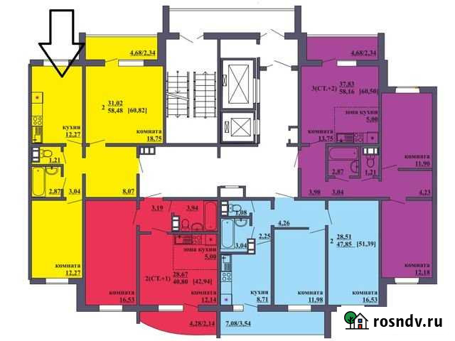 2-комнатная квартира, 60.5 м², 13/16 эт. на продажу в Челябинске Челябинск - изображение 1