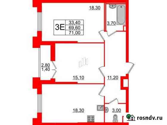 2-комнатная квартира, 71 м², 2/23 эт. на продажу в Санкт-Петербурге Санкт-Петербург