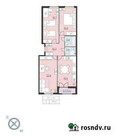 3-комнатная квартира, 97.7 м², 2/23 эт. на продажу в Санкт-Петербурге Санкт-Петербург