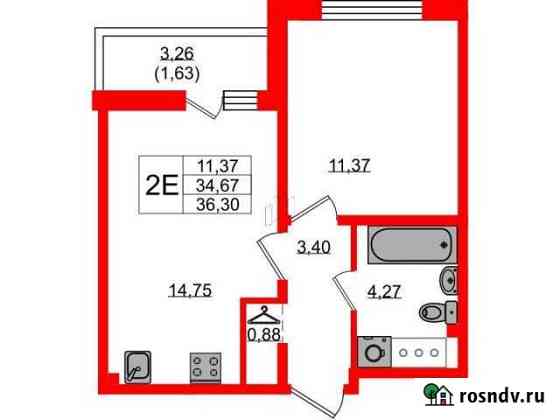 1-комнатная квартира, 36.3 м², 3/25 эт. на продажу в Санкт-Петербурге Санкт-Петербург