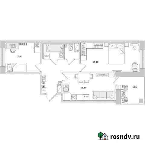 2-комнатная квартира, 61 м², 17/17 эт. на продажу в Санкт-Петербурге Санкт-Петербург