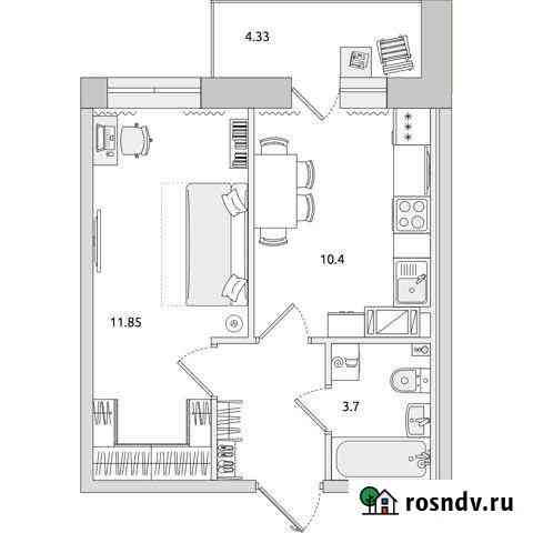 1-комнатная квартира, 36.5 м², 6/18 эт. на продажу в Мурино Мурино