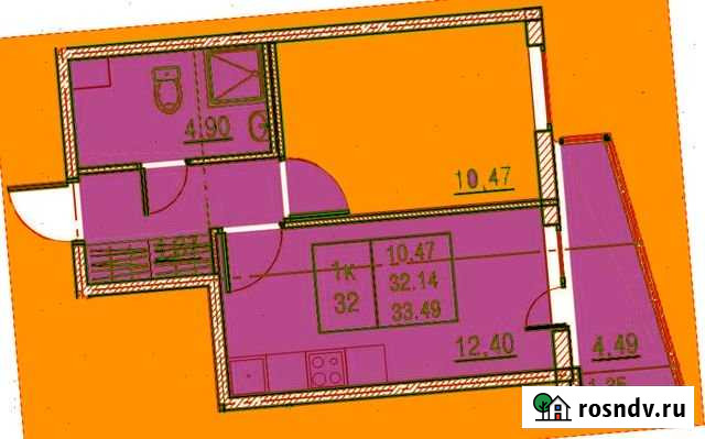 1-комнатная квартира, 32.1 м², 2/23 эт. на продажу в Мурино Мурино - изображение 1