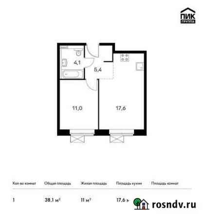 1-комнатная квартира, 38.1 м², 3/15 эт. на продажу в Москве Москва