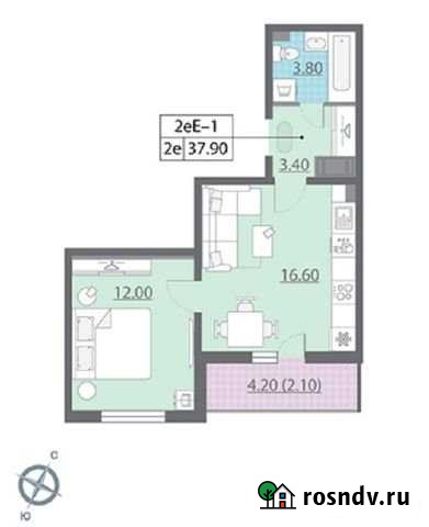 1-комнатная квартира, 38 м², 23/23 эт. на продажу в Санкт-Петербурге Санкт-Петербург - изображение 1