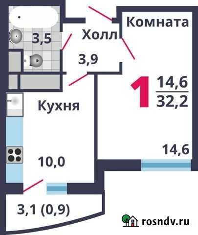 1-комнатная квартира, 32.4 м², 2/17 эт. на продажу в Лобне Лобня - изображение 1