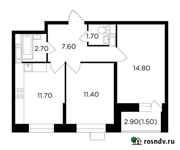 2-комнатная квартира, 51.4 м², 8/13 эт. на продажу в Пушкино Пушкино - изображение 1