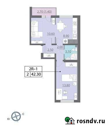 2-комнатная квартира, 42.3 м², 16/25 эт. на продажу в Санкт-Петербурге Санкт-Петербург - изображение 1