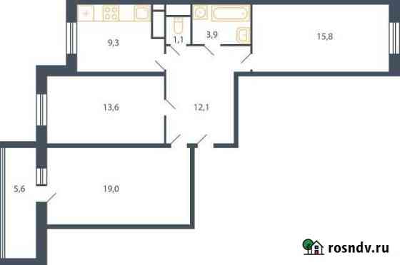 3-комнатная квартира, 77.6 м², 4/9 эт. на продажу в Пироговском Пироговский