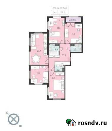4-комнатная квартира, 118.2 м², 15/23 эт. на продажу в Санкт-Петербурге Санкт-Петербург - изображение 1
