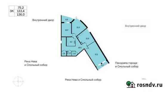 3-комнатная квартира, 153.8 м², 3/16 эт. на продажу в Санкт-Петербурге Санкт-Петербург