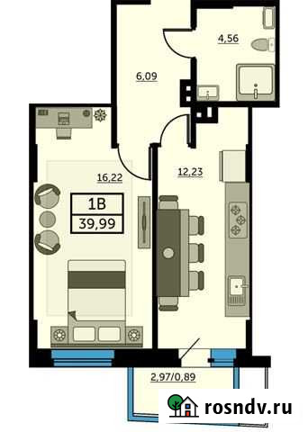 1-комнатная квартира, 39.9 м², 11/26 эт. на продажу в Ростове-на-Дону Ростов-на-Дону - изображение 1
