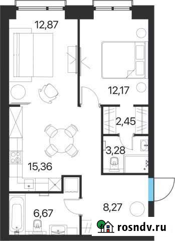 2-комнатная квартира, 61.1 м², 11/15 эт. на продажу в Москве Москва - изображение 1