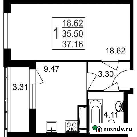 1-комнатная квартира, 37.2 м², 7/8 эт. на продажу в Нахабино Нахабино - изображение 1