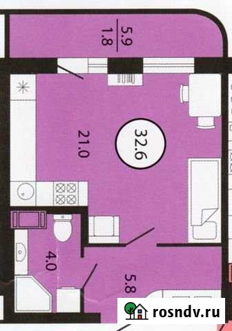 Квартира-студия, 32.6 м², 12/13 эт. на продажу в Буграх Бугры - изображение 1