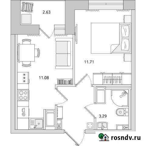 1-комнатная квартира, 33.2 м², 20/20 эт. на продажу в Санкт-Петербурге Санкт-Петербург