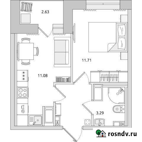 1-комнатная квартира, 33.2 м², 20/20 эт. на продажу в Санкт-Петербурге Санкт-Петербург - изображение 1