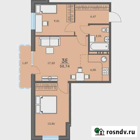 3-комнатная квартира, 58.8 м², 11/16 эт. на продажу в Перми Пермь - изображение 1