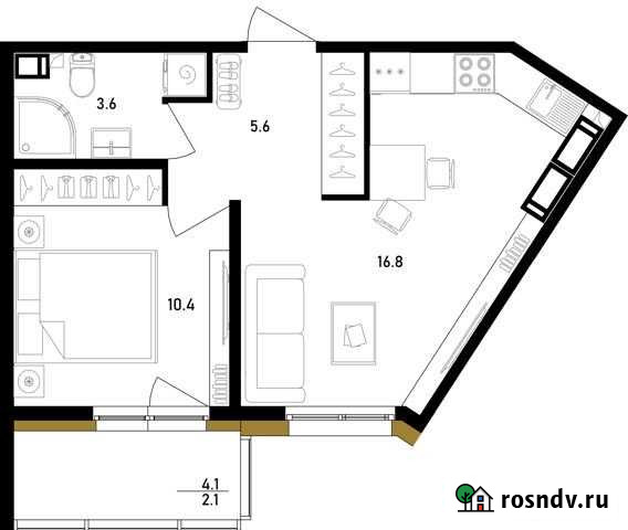 1-комнатная квартира, 38.4 м², 7/12 эт. на продажу в Санкт-Петербурге Санкт-Петербург - изображение 1