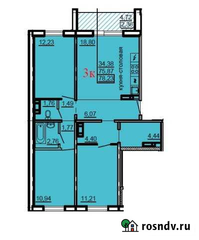 3-комнатная квартира, 78.2 м², 1/11 эт. на продажу в Челябинске Челябинск - изображение 1