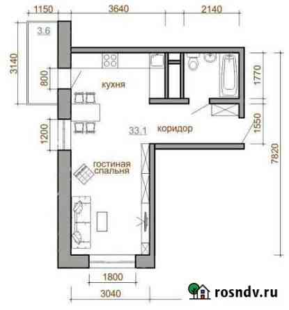 1-комнатная квартира, 36.7 м², 11/16 эт. на продажу в Маркове Маркова