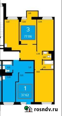 3-комнатная квартира, 77 м², 13/25 эт. на продажу в Красноярске Красноярск - изображение 1