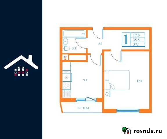 1-комнатная квартира, 37.1 м², 3/17 эт. на продажу в Дмитрове Дмитров - изображение 1