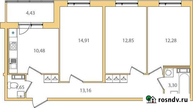 3-комнатная квартира, 70.9 м², 2/9 эт. на продажу в Санкт-Петербурге Санкт-Петербург - изображение 1