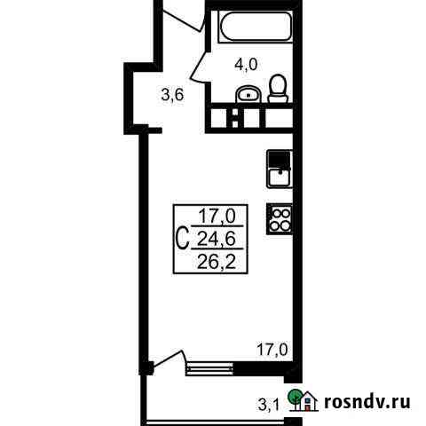 Квартира-студия, 26.2 м², 15/17 эт. на продажу в Мытищах Мытищи