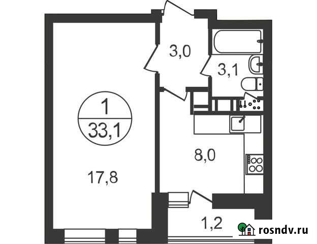 1-комнатная квартира, 33.1 м², 17/17 эт. на продажу в Балашихе Балашиха - изображение 1