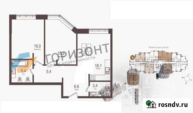 3-комнатная квартира, 70.1 м², 19/26 эт. на продажу в Москве Москва - изображение 1